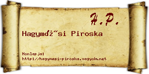 Hagymási Piroska névjegykártya