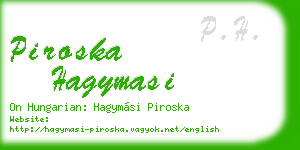 piroska hagymasi business card